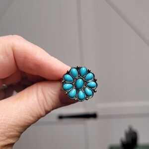 Hand Crafted Turquoise Petal Ring